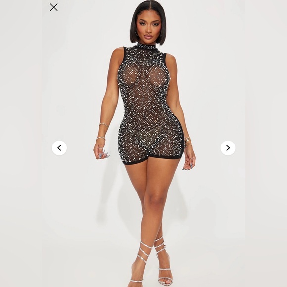 Fashion Nova Black Sequin Jumpsuit - Picture 3 of 4